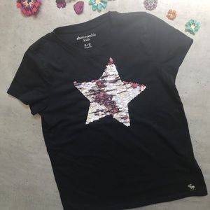 Abercrombie Kids Navy Sequin Star tee 11-12y